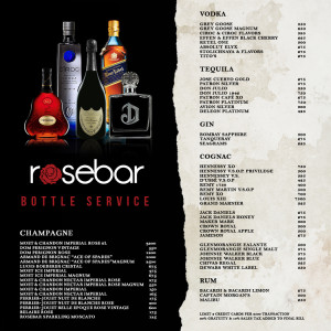 Rosebar Day Party-Menu